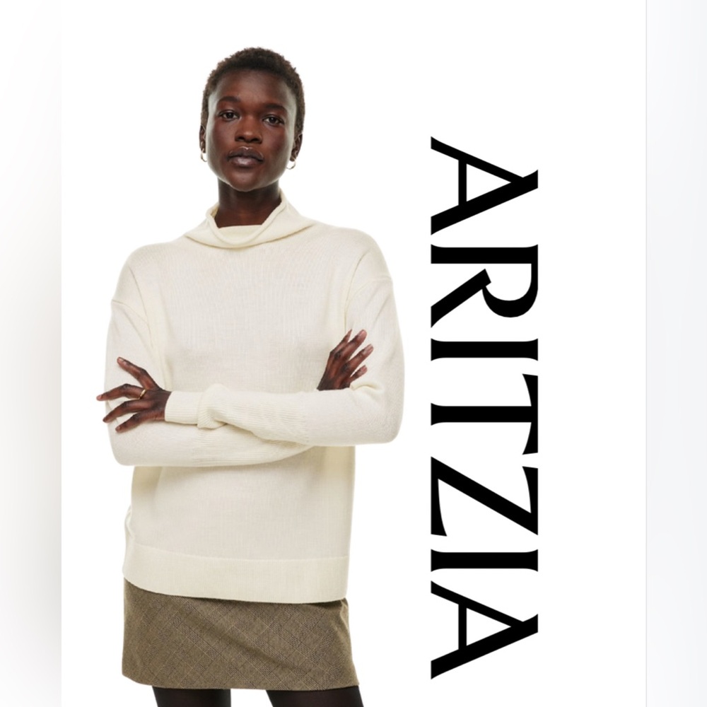 Wilfred Merino Wool Mock Turtleneck Sweater in Ivory/Cream, Size XS